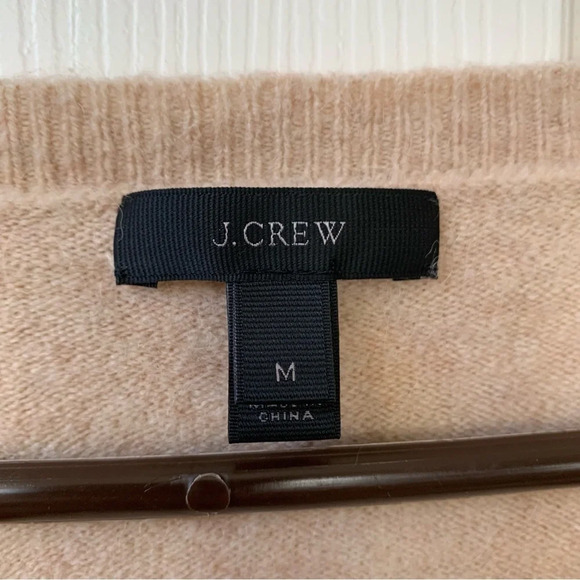 J.Crew V-neck Women’s merino wool alpaca Neutral Sweater Tan medium - Picture 3 of 7